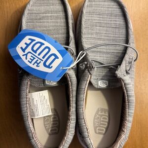 Hey Dude Gray Loafers Slip-Ons with Elastic Gores